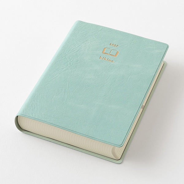 Midori Hibino - A6 1 Day 2 Pages Diary 2027 - Blue Green