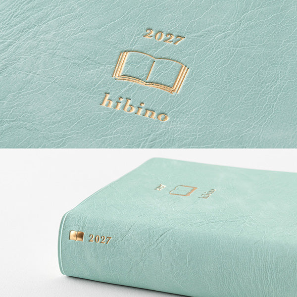 Midori Hibino - A6 1 Day 2 Pages Diary 2027 - Blue Green