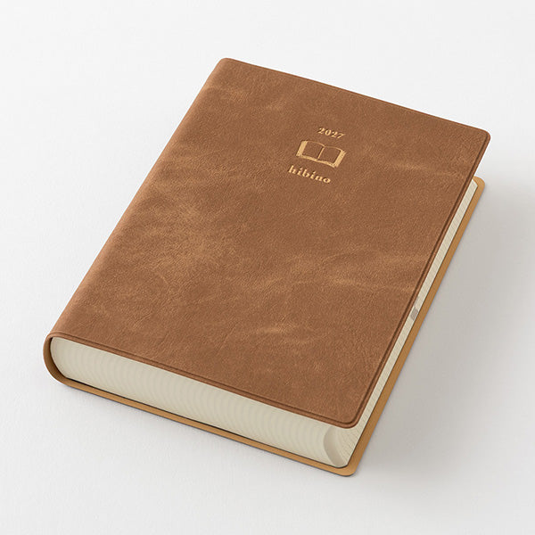 Midori Hibino - A6 1 Day 2 Pages Diary 2027 - Camel