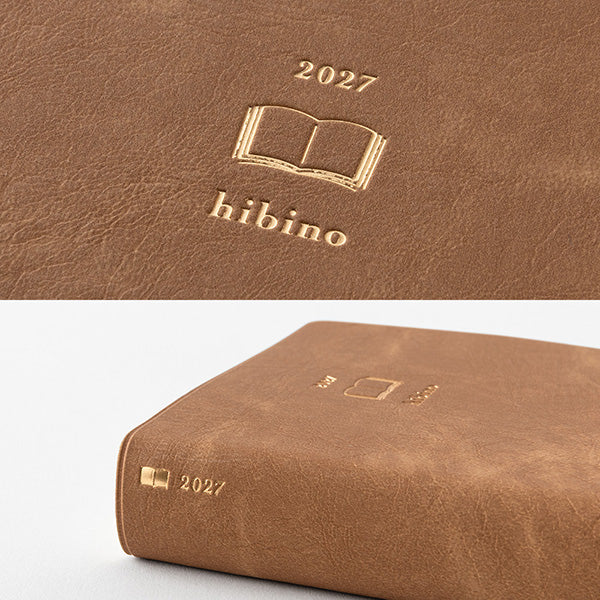 Midori Hibino - A6 1 Day 2 Pages Diary 2027 - Camel