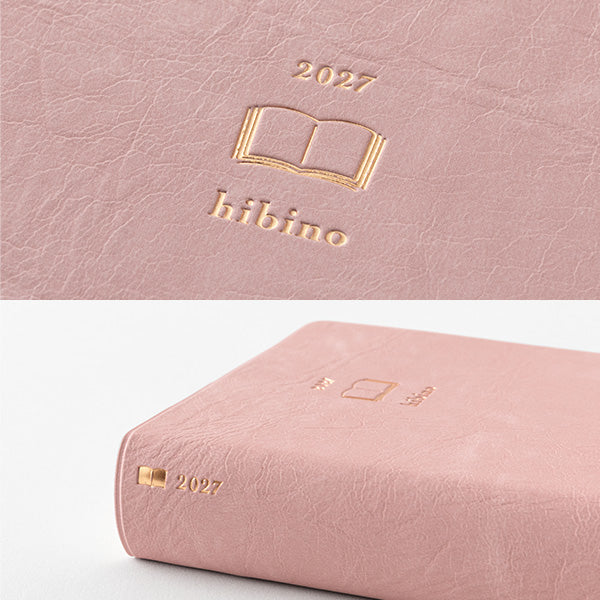 Midori Hibino - A6 1 Day 2 Pages Diary 2027 - Pink