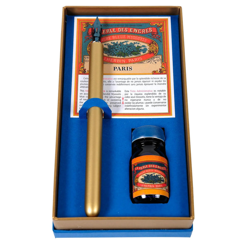 Jacques Herbin Vintage Writing Gift Set - Bleu Myosotis