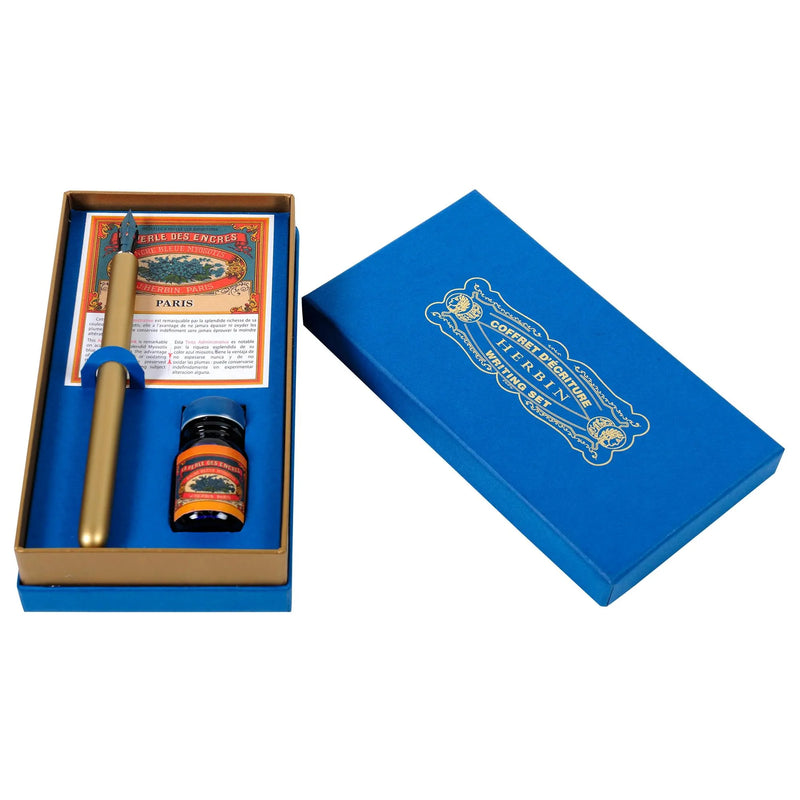 Jacques Herbin Vintage Writing Gift Set - Bleu Myosotis