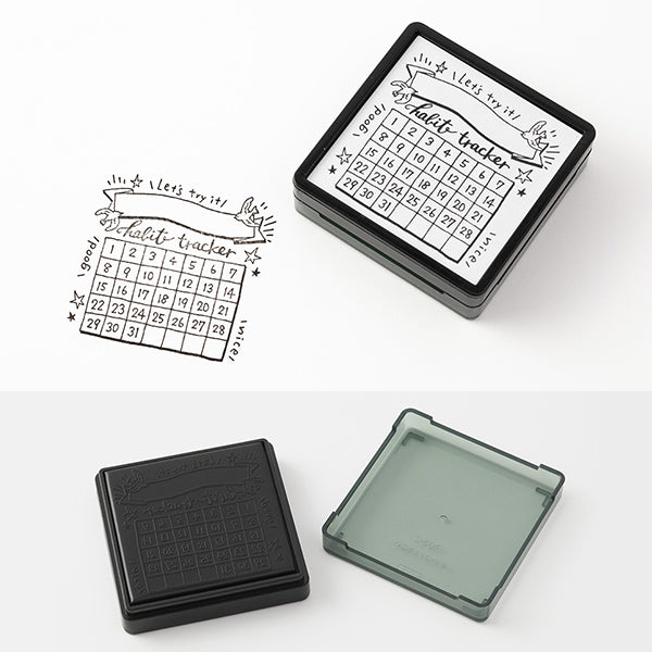 Midori Paintable Self-Inking Stamp - Habit Tracker