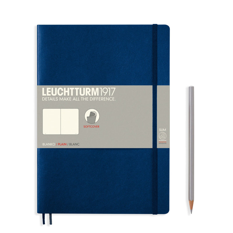 Leuchtturm1917 Notebook Composition Softcover (B5), Plain - Navy