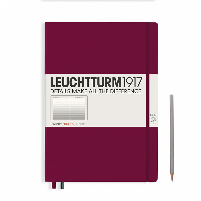 Leuchtturm1917 Slim Master (A4+) Notebook - Port Red Ruled