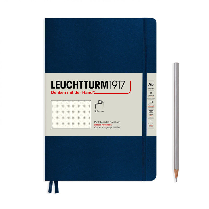 Leuchtturm1917 Notebook Softcover (A5), Dotted - Navy