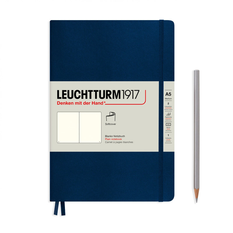 Leuchtturm1917 Notebook Softcover (A5), Plain - Navy