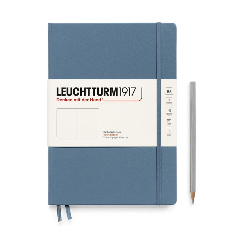 Leuchtturm1917 Notebook Composition Hardcover (B5), Plain - Stone Blue