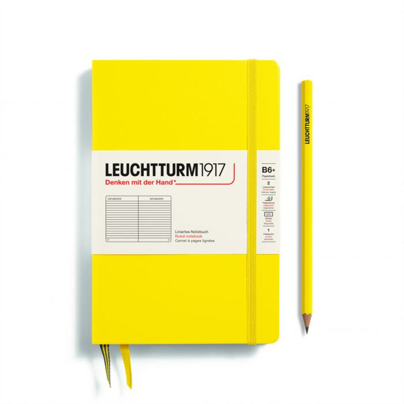Leuchtturm1917 Notebook Paperback Hardcover (B6+), Lined - Lemon