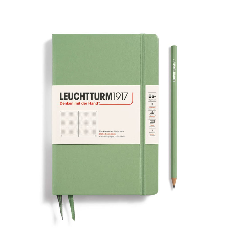 Leuchtturm1917 Notebook Paperback Hardcover (B6+), Dotted - Sage