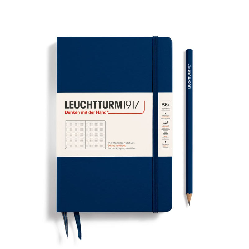 Leuchtturm1917 Notebook Paperback Hardcover (B6+), Dotted - Navy