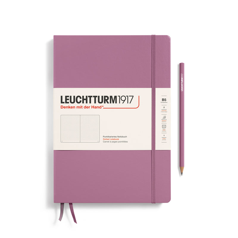 Leuchtturm1917 Notebook Composition Hardcover (B5), Dotted - Dusty Rose