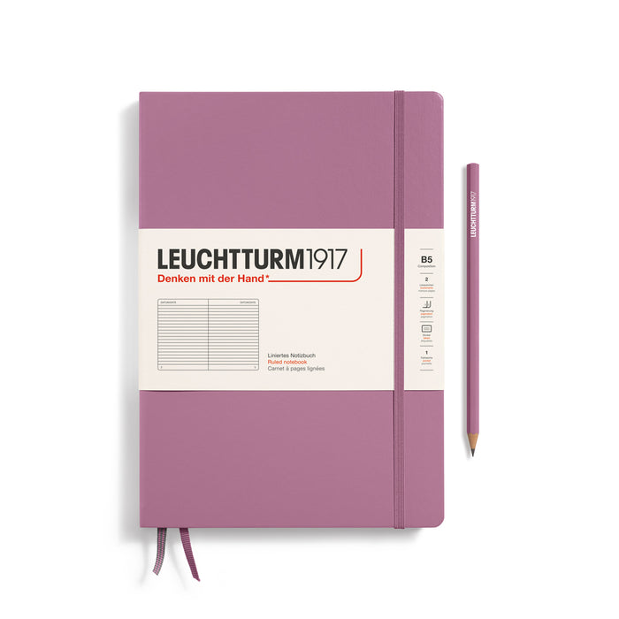 Leuchtturm1917 Notebook Composition Hardcover (B5), Ruled - Dusty Rose