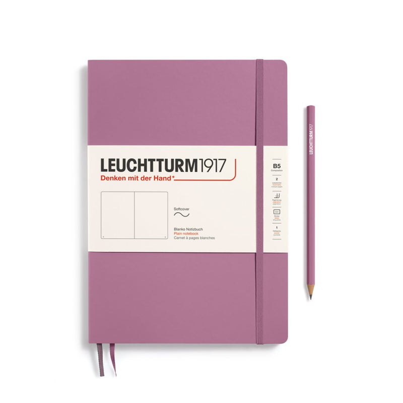 Leuchtturm1917 Notebook Composition Softcover (B5), Plain - Dusty Rose