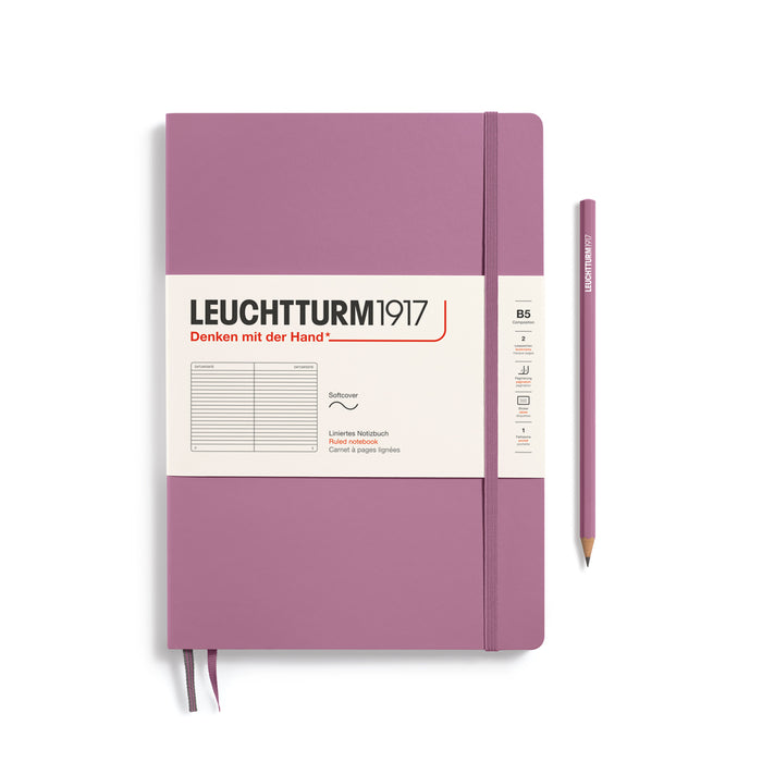 Leuchtturm1917 Notebook Composition Softcover (B5), Ruled - Dusty Rose