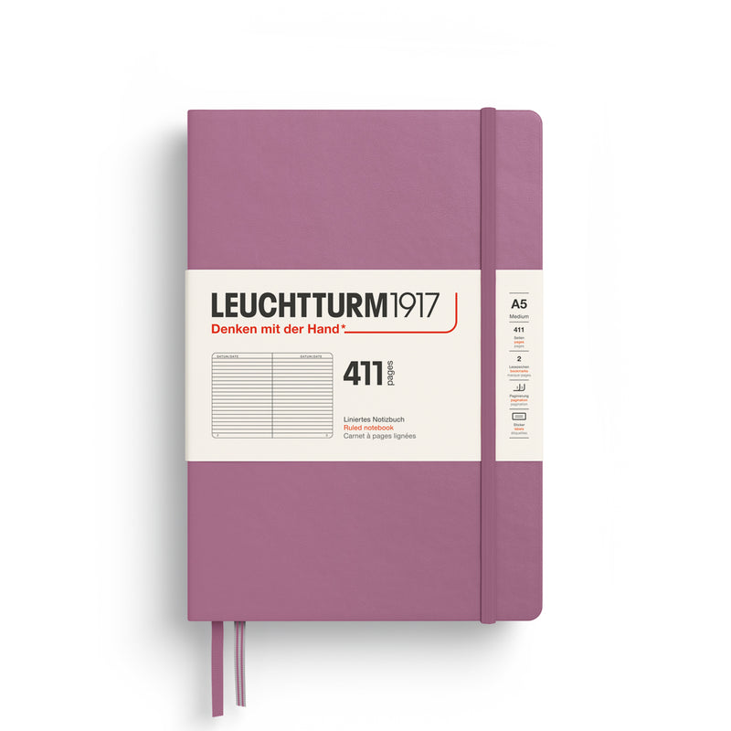 Leuchtturm1917 Notebook Hardcover (A5), 411 Pages, Ruled - Dusty Rose