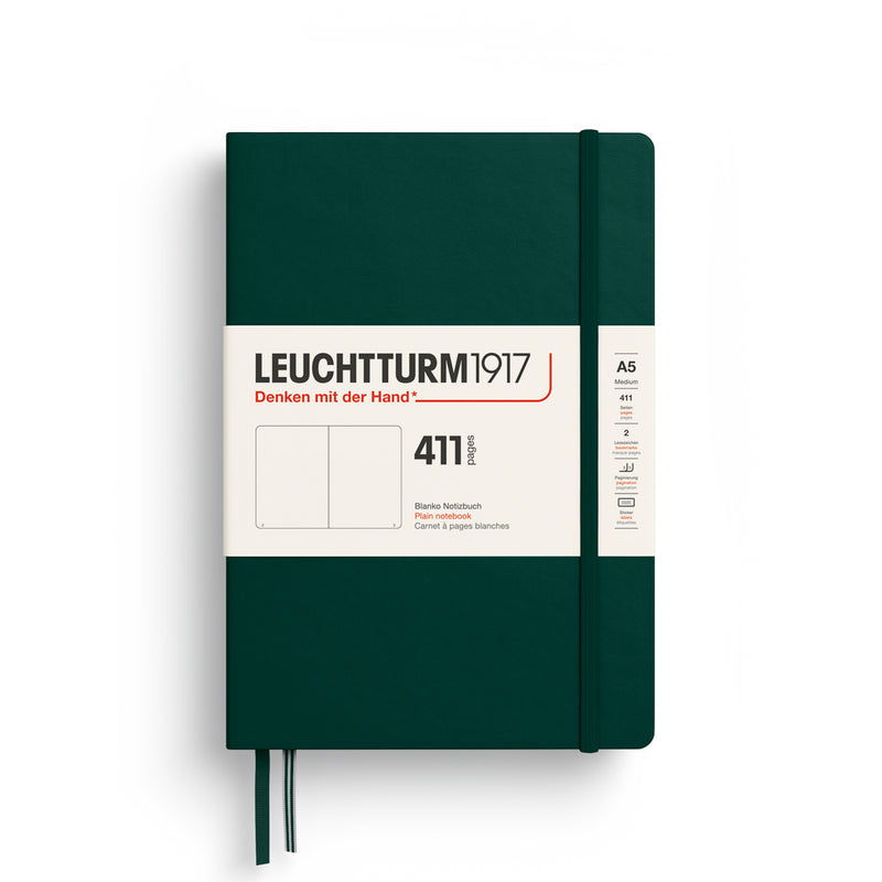 Leuchtturm1917 Notebook Hardcover (A5), 411 Pages, Plain - Forest Green