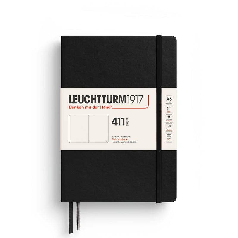 Leuchtturm1917 Notebook Hardcover (A5), 411 Pages, Plain - Black