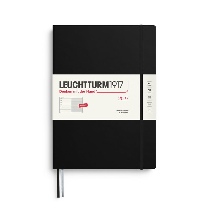 Leuchtturm1917 - 2027 Weekly Planner & Notebook (A4+), Hardcover, Black