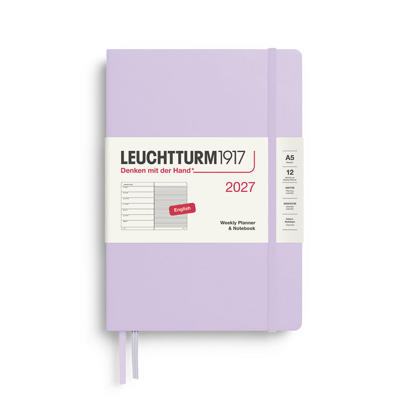 Leuchtturm1917 - 2027 Weekly Planner & Notebook (A5), Hardcover, Lilac