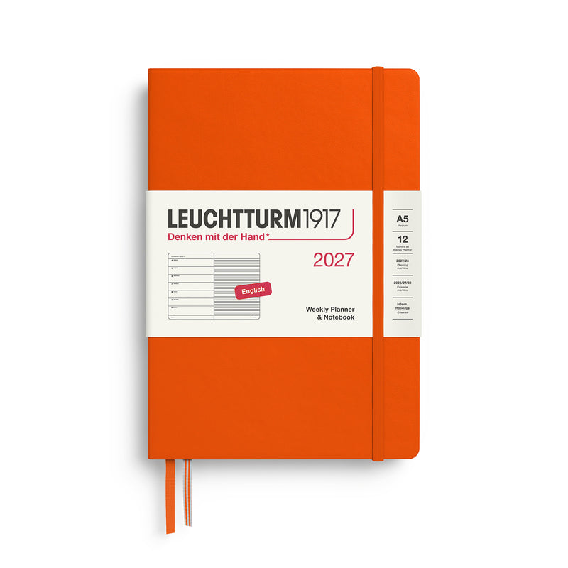 Leuchtturm1917 - 2027 Weekly Planner & Notebook (A5), Hardcover, Pumpkin