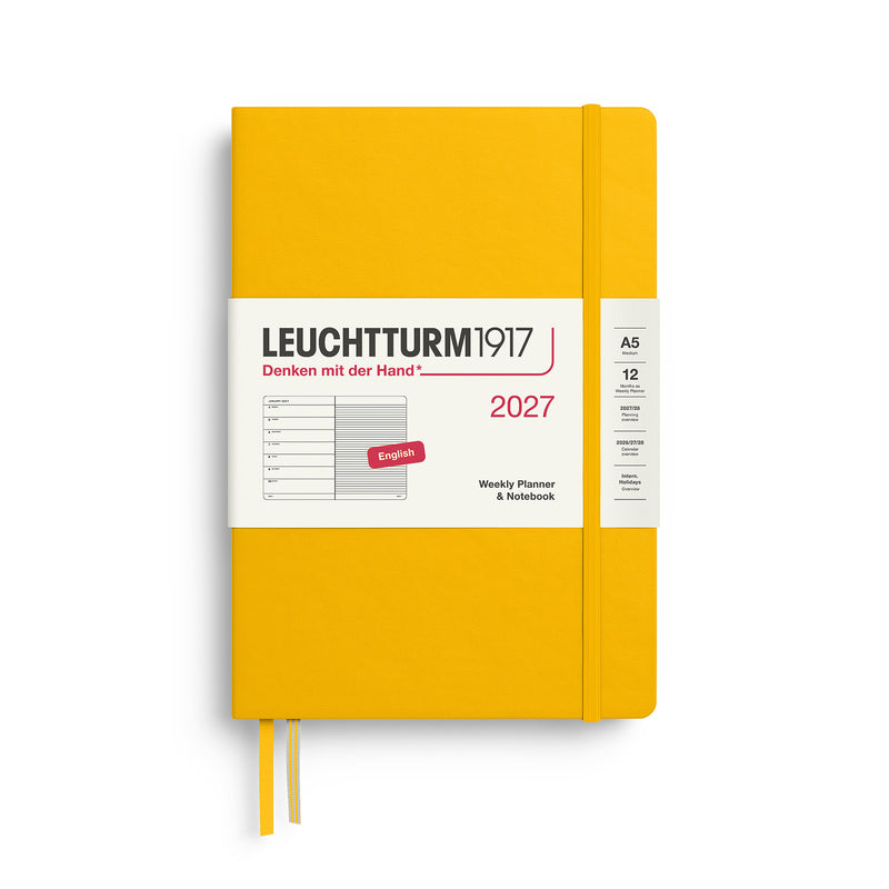 Leuchtturm1917 - 2027 Weekly Planner & Notebook (A5), Hardcover, Sunflower