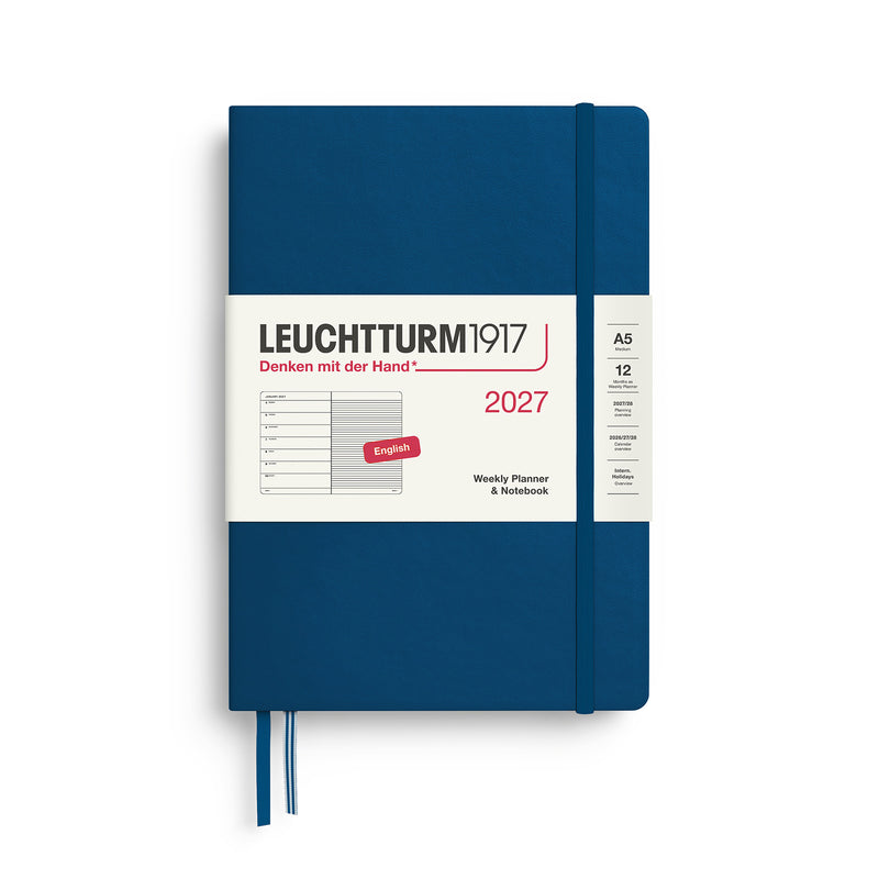 Leuchtturm1917 - 2027 Weekly Planner & Notebook (A5), Hardcover, Indigo