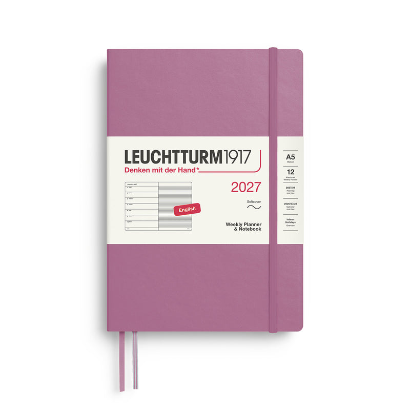Leuchtturm1917 - 2027 Weekly Planner & Notebook Softcover (A5) - Dusty Rose
