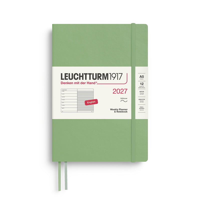 Leuchtturm1917 - 2027 Weekly Planner & Notebook Softcover (A5) - Sage