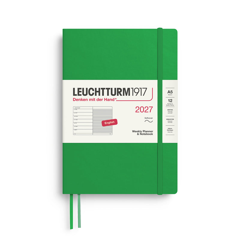 Leuchtturm1917 - 2027 Weekly Planner & Notebook Softcover (A5) - Spring Leaf