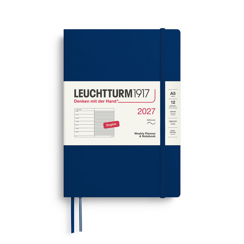 Leuchtturm1917 - 2027 Weekly Planner & Notebook Softcover (A5) - Navy