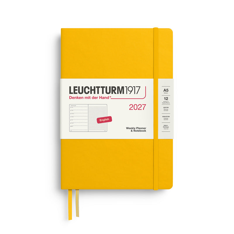 Leuchtturm1917 - 2027 Weekly Planner & Notebook (A5), Hardcover, Dotted, Sunflower