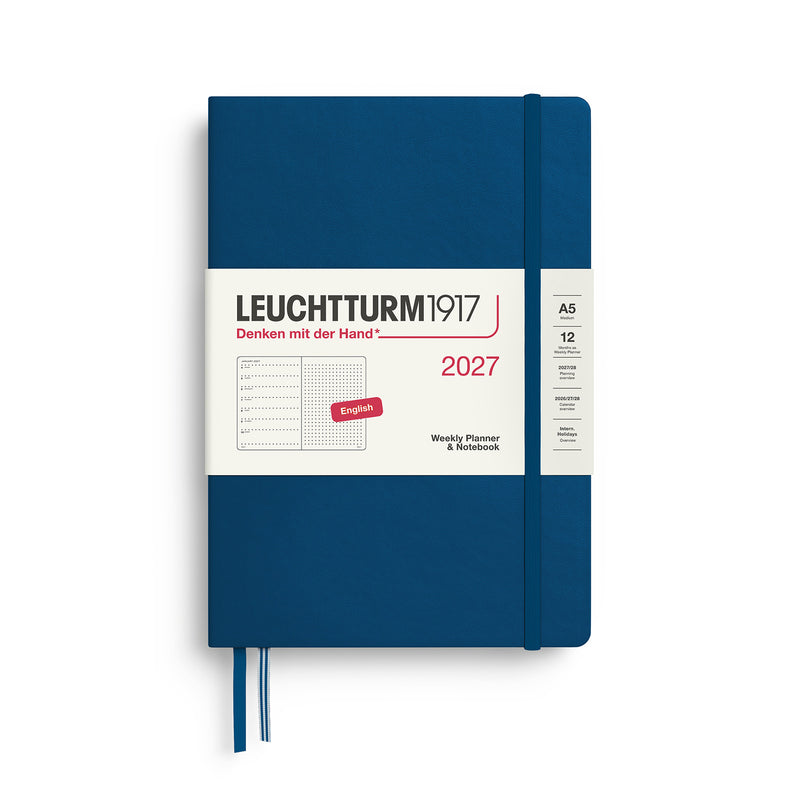 Leuchtturm1917 - 2027 Weekly Planner & Notebook (A5), Hardcover, Dotted, Indigo