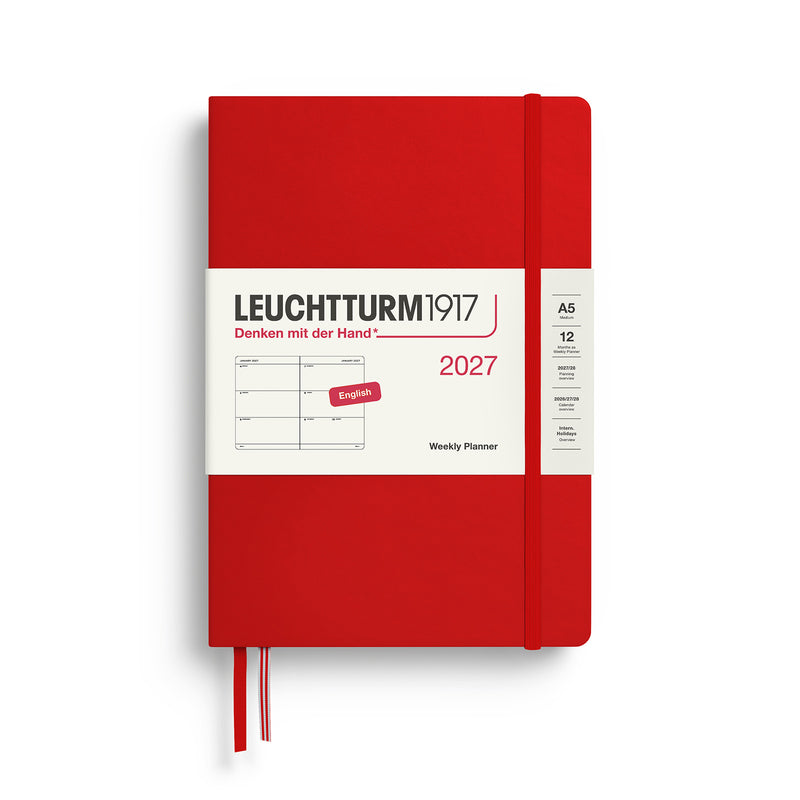 Leuchtturm1917 - 2027 Weekly Planner (A5), Hardcover, Cherry