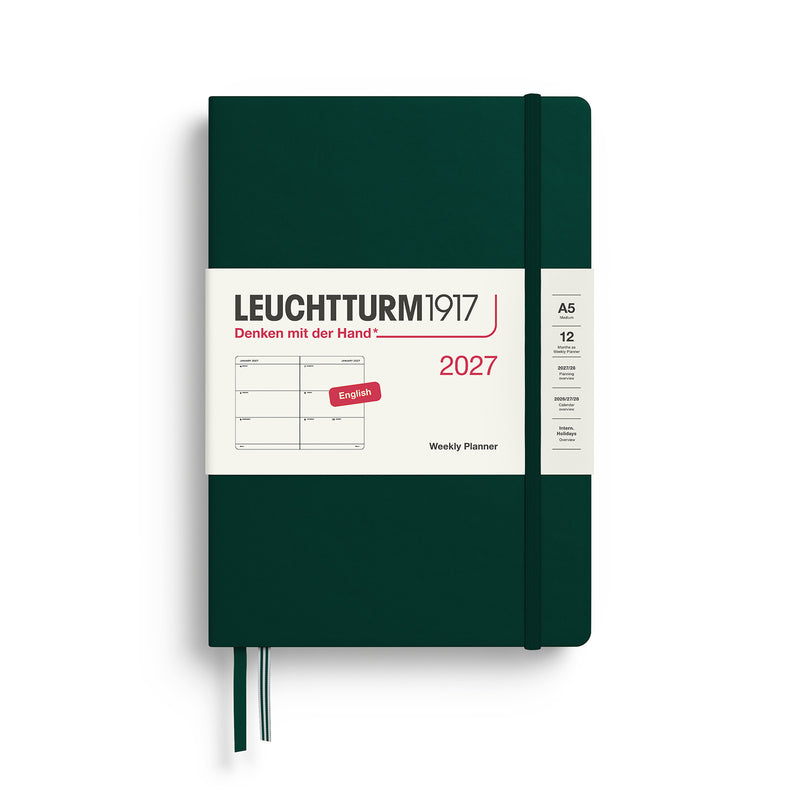 Leuchtturm1917 - 2027 Weekly Planner (A5), Hardcover, Forest Green