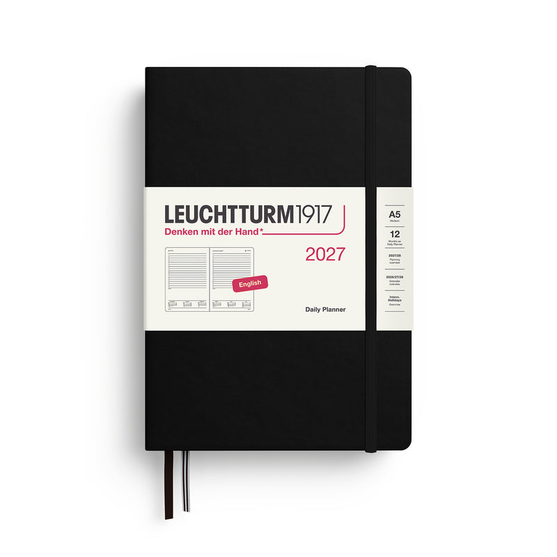 Leuchtturm1917 - 2027 Daily Planner (A5), Hardcover, Black