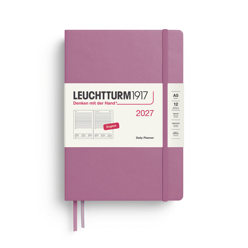 Leuchtturm1917 - 2027 Daily Planner (A5), Hardcover, Dusty Rose