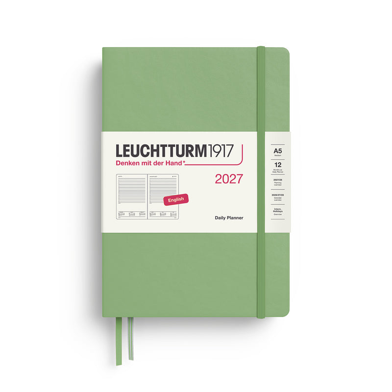 Leuchtturm1917 - 2027 Daily Planner (A5), Hardcover, Sage