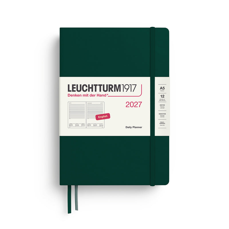 Leuchtturm1917 - 2027 Daily Planner (A5), Hardcover, Forest Green