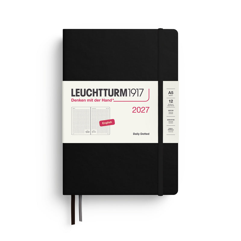 Leuchtturm1917 - 2027 Daily Planner (A5), Hardcover, Dotted, Black
