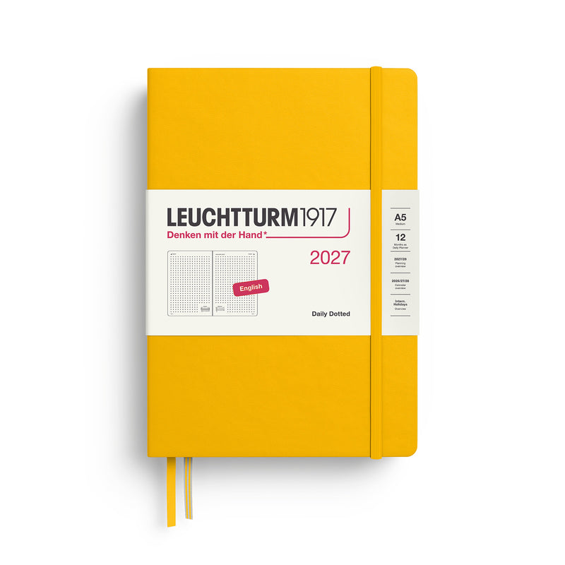 Leuchtturm1917 - 2027 Daily Planner (A5), Hardcover, Dotted, Sunflower
