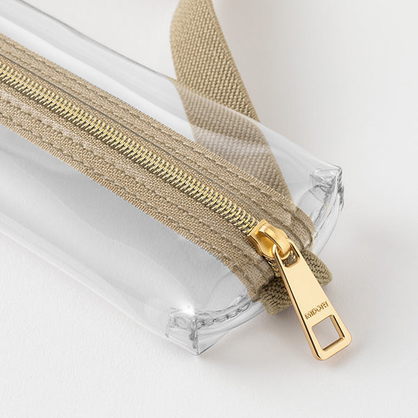 Midori Book Band Pen Case - Clear/Beige