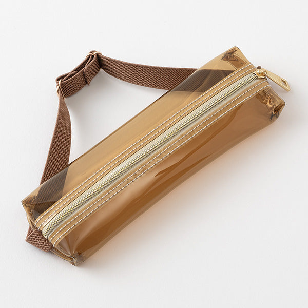 Midori Book Band Pen Case - Clear Brown/Brown