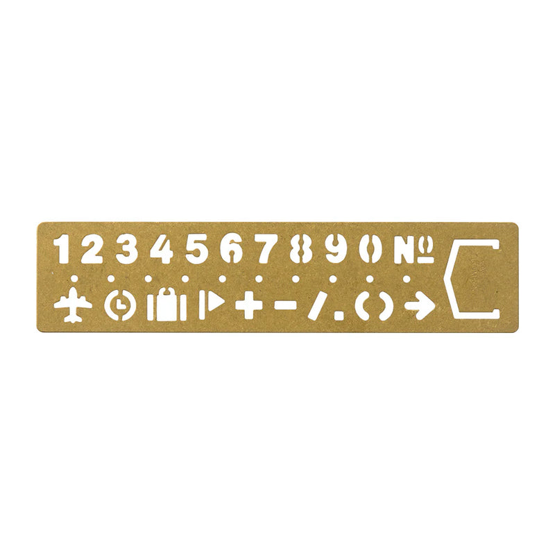 TRAVELER'S Brass Template Bookmark - Number
