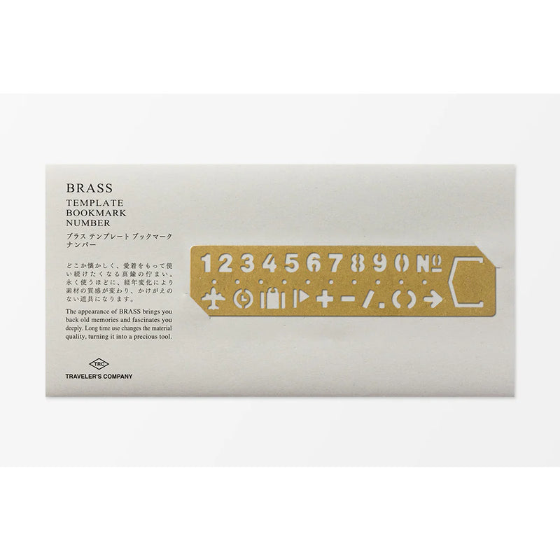 TRAVELER'S Brass Template Bookmark - Number