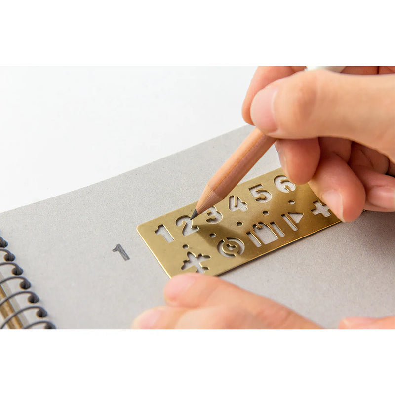 TRAVELER'S Brass Template Bookmark - Number