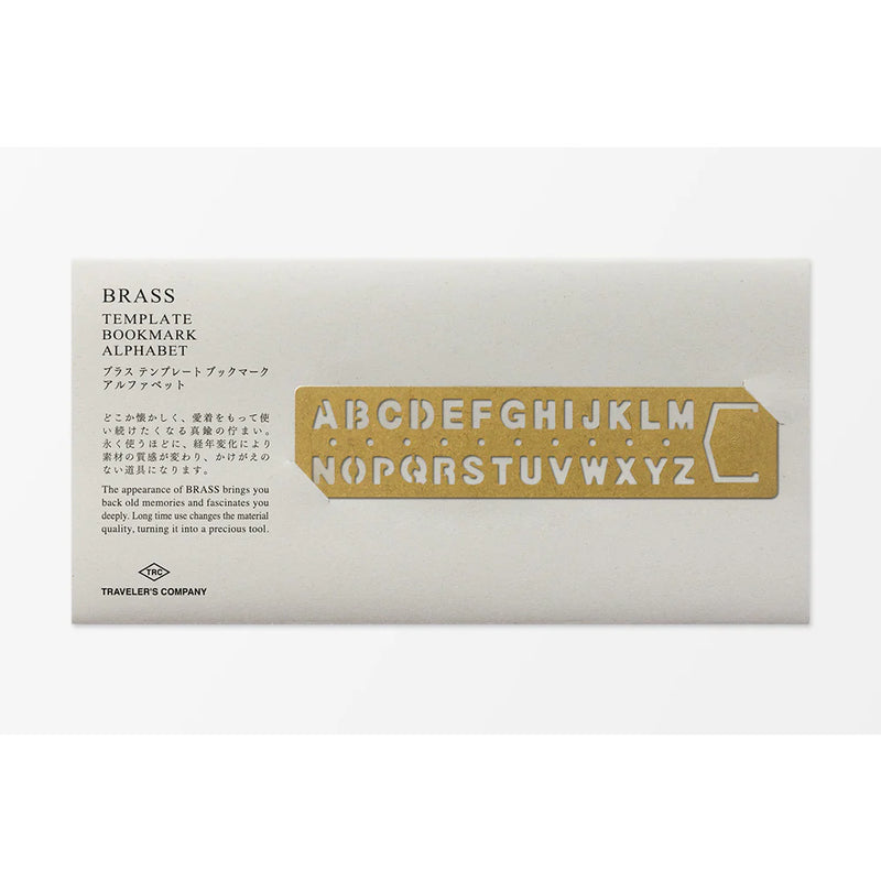 TRAVELER'S Brass Template Bookmark - Alphabet