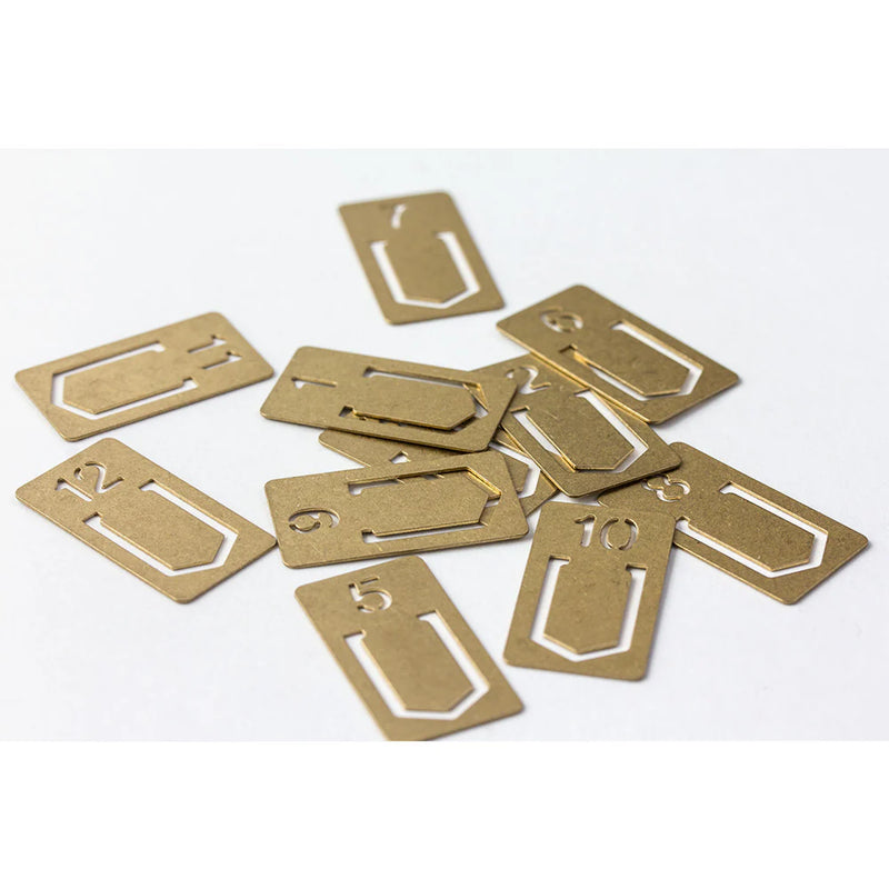 TRAVELER'S Brass Number Clips (Pack of 12)