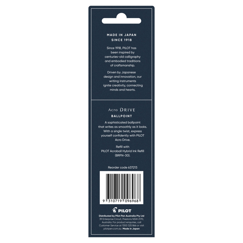 Pilot Acro Drive Hybrid Ballpoint Pen - Silver